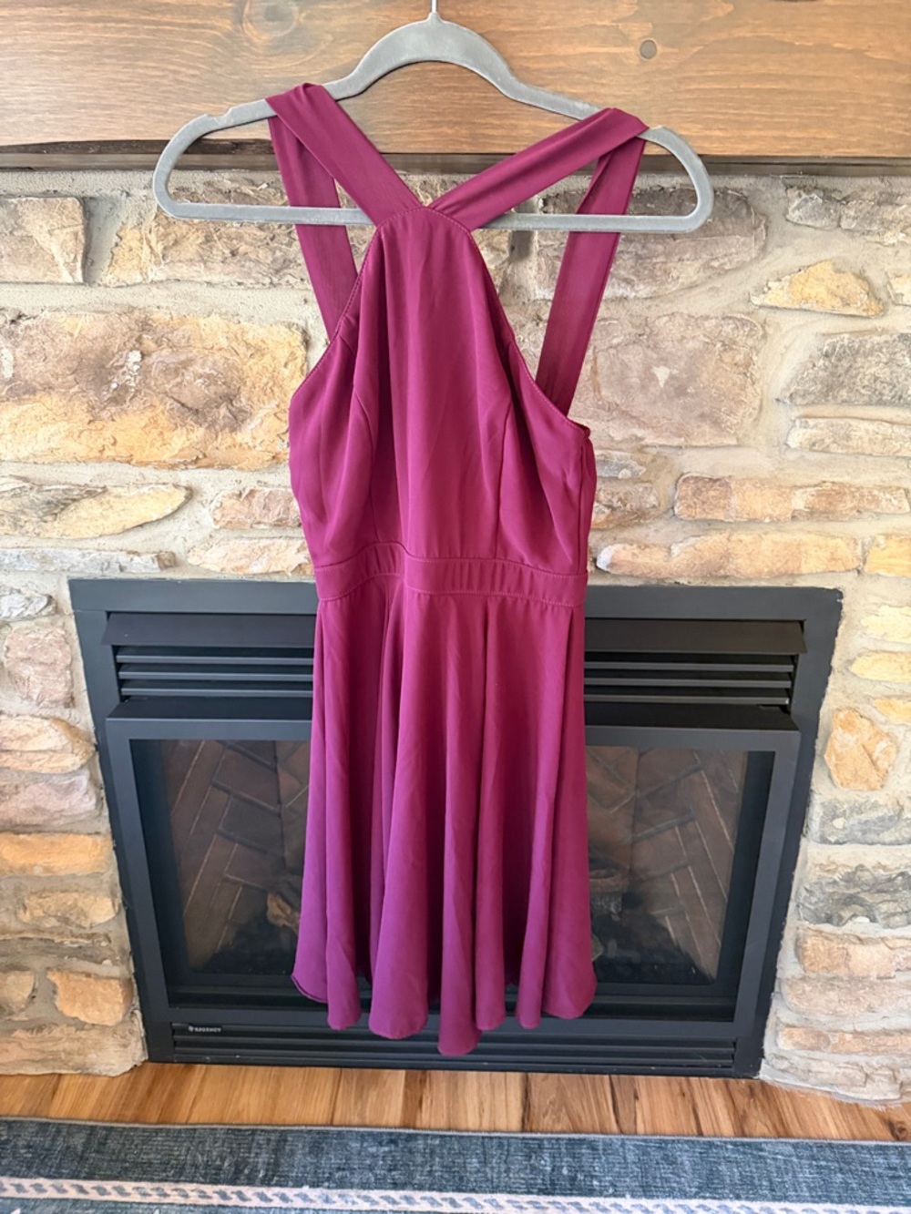 Lulu Sleeveless Cross-Back A-Line Dress - Berry